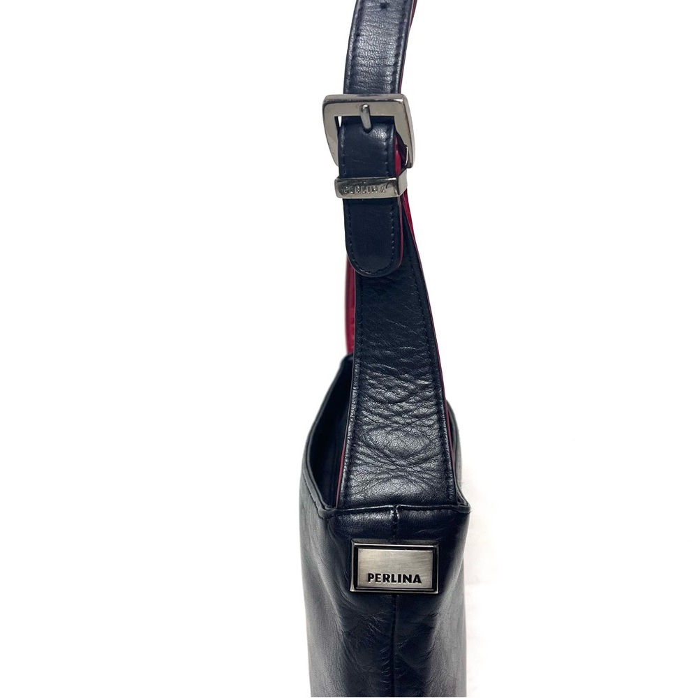 Perlina Black & Red Leather Shoulder bag /handbag - Picture 5 of 9